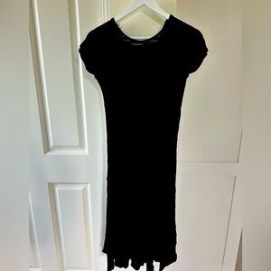 Calvin Klein Collection black jersey shirt-sleeve dress